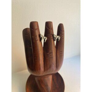 Vintage Southwestern Style TINY Pewter Horse Pierced Earrings Signed Sweden